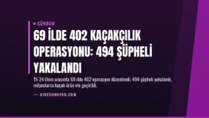 69 İlde 402 Kaçakçılık Operasyonu: 494 Şüpheli Yakalandı