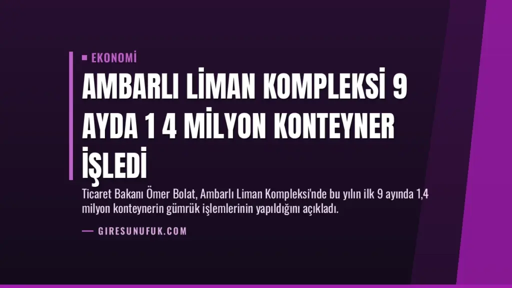 Ambarlı Liman Kompleksi 9 Ayda 1 4 Milyon Konteyner İşledi