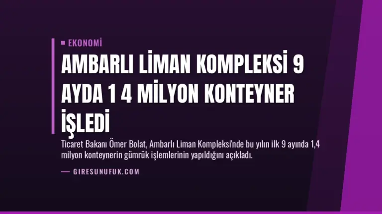 Ambarlı Liman Kompleksi 9 Ayda 1 4 Milyon Konteyner İşledi