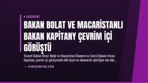 Bakan Bolat ve Macaristanlı Bakan Kapitany Çevrim İçi Görüştü