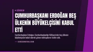 Cumhurbaşkanı Erdoğan Beş Ülkenin Büyükelçisini Kabul Etti