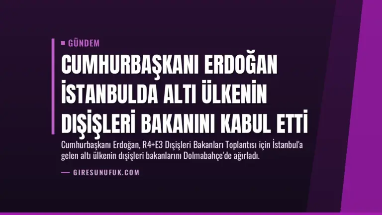 Cumhurbaşkanı Erdoğan İstanbulda Altı Ülkenin Dışişleri Bakanını Kabul Etti