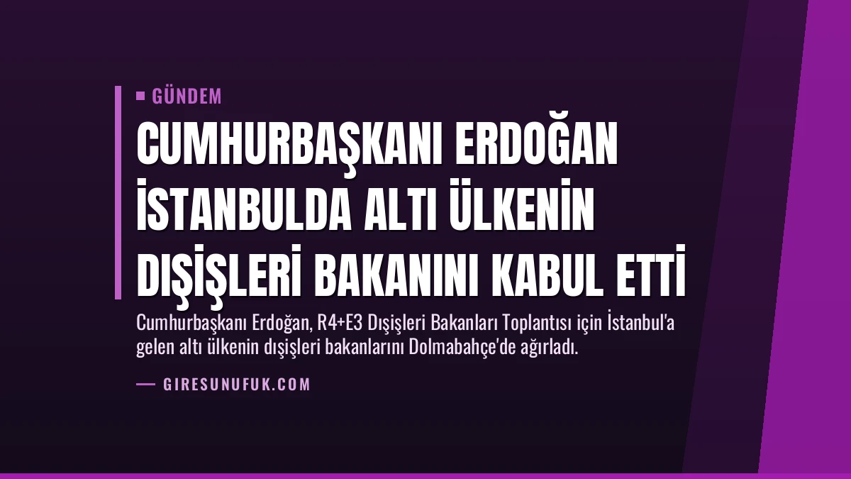 Cumhurbaşkanı Erdoğan İstanbulda Altı Ülkenin Dışişleri Bakanını Kabul Etti