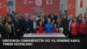 Giresun'da Cumhuriyet'in 103. Yıl Dönümü Kabul Töreni Düzenlendi