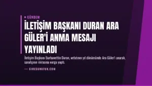 İletişim Başkanı Duran Ara Güler’i Anma Mesajı Yayınladı