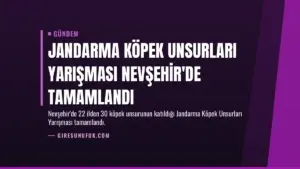 Jandarma Köpek Unsurları Yarışması Nevşehir'de Tamamlandı