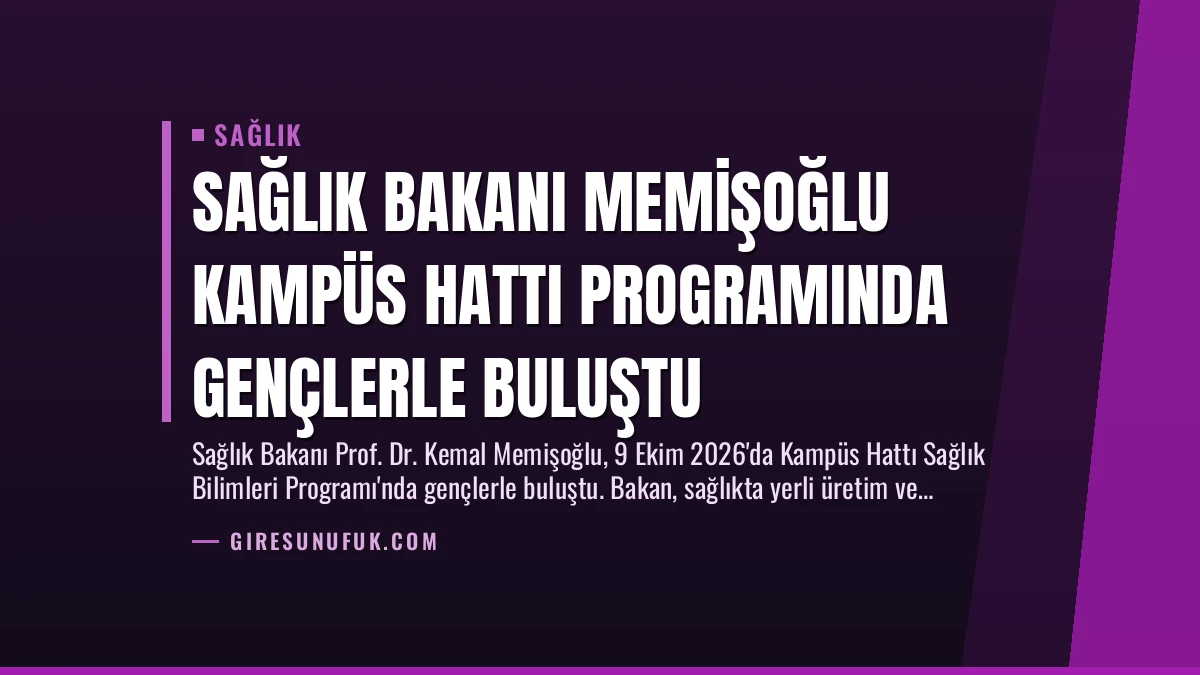Sağlık Bakanı Memişoğlu Kampüs Hattı Programında Gençlerle Buluştu