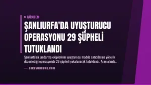Şanlıurfa’da Uyuşturucu Operasyonu 29 Şüpheli Tutuklandı