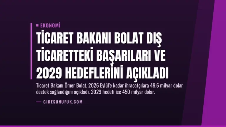 Ticaret Bakanı Bolat Dış Ticaretteki Başarıları ve 2029 Hedeflerini Açıkladı