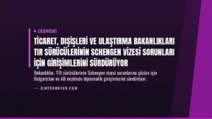 Ticaret, Dışişleri ve Ulaştırma Bakanlıkları TIR Sürücülerinin Schengen Vizesi Sorunları İçin Girişimlerini Sürdürüyor
