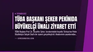TÜBA Başkanı Şeker Pekinıda Büyükelçi Ünalı Ziyaret Etti