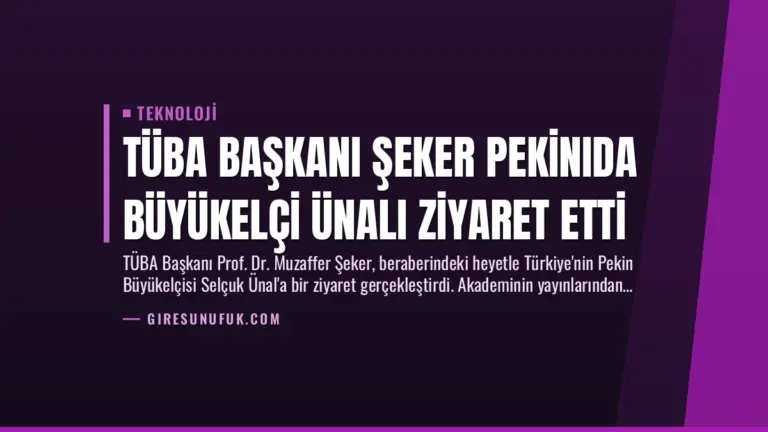 TÜBA Başkanı Şeker Pekinıda Büyükelçi Ünalı Ziyaret Etti