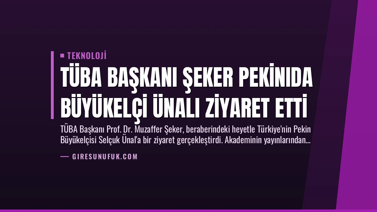 TÜBA Başkanı Şeker Pekinıda Büyükelçi Ünalı Ziyaret Etti