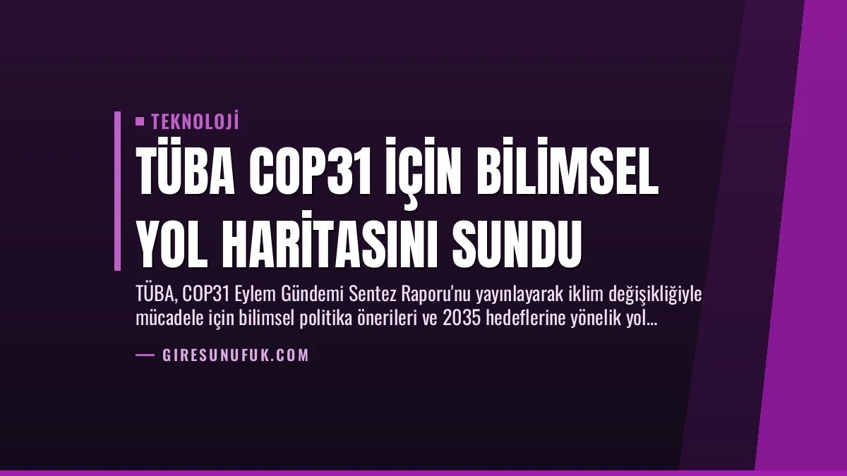 TÜBA COP31 İçin Bilimsel Yol Haritasını Sundu