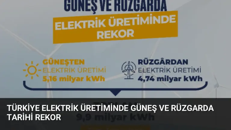Türkiye Elektrik Üretiminde Güneş ve Rüzgarda Tarihi Rekor